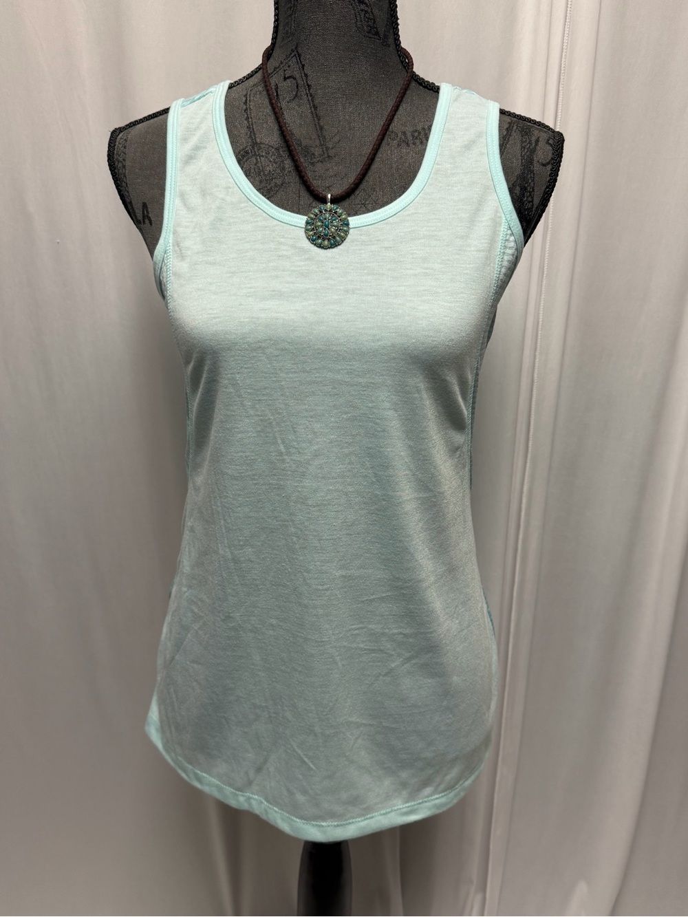 Zone Pro Womens Tank Top Size Small Light Icy Blue Sheer Sides & Back Textured